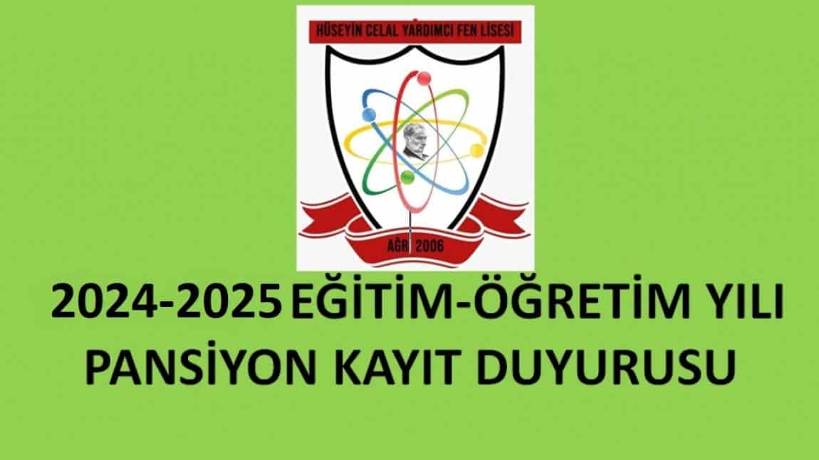 2024-2025 EĞİTİM-ÖĞRETİM YILI PANSİYON KAYIT DUYURUSU